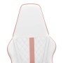 Silla gaming con masaje cuero sintético rosa y blanco