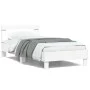 Estructura cama con cabecero madera ingeniería blanco 100x200cm de vidaXL, Camas y somieres - Ref: Foro24-838526, Precio: 79,...