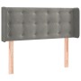 Cabecero de terciopelo gris claro 93x16x78/88 cm