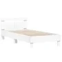 Estructura cama con cabecero madera ingeniería blanco 100x200cm de vidaXL, Camas y somieres - Ref: Foro24-838526, Precio: 79,...