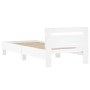Estructura cama con cabecero madera ingeniería blanco 100x200cm