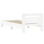 Estructura cama con cabecero madera ingeniería blanco 100x200cm de vidaXL, Camas y somieres - Ref: Foro24-838526, Precio: 79,...