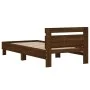 Cama con cabecero madera de ingeniería marrón roble 100x200 cm de vidaXL, Camas y somieres - Ref: Foro24-838532, Precio: 91,5...