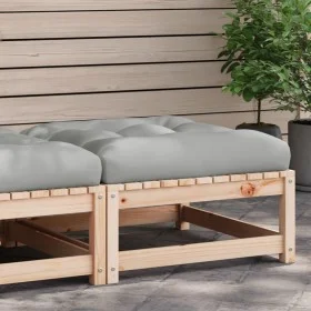 Gartenhocker mit massivem Kiefernholz und Kissen von vidaXL, Modulare Sofas für den Außenbereich - Ref: Foro24-838094, Preis:...