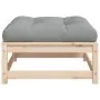 Gartenhocker mit massivem Kiefernholz und Kissen von vidaXL, Modulare Sofas für den Außenbereich - Ref: Foro24-838094, Preis:...