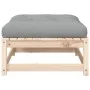 Gartenhocker mit massivem Kiefernholz und Kissen von vidaXL, Modulare Sofas für den Außenbereich - Ref: Foro24-838094, Preis:...