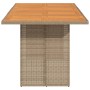 Mesa de jardín superficie de madera ratán PE beige 190x80x74 cm by vidaXL, Garden tables - Ref: Foro24-365311, Price: 243,16 ...