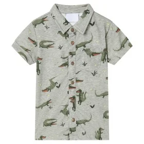 Hellbeige melierte Kinderhemd Größe 116 von vidaXL, Kinder-T-Shirts - Ref: Foro24-12106, Preis: 10,44 €, Rabatt: %