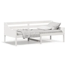 Solid white pine wood sofa bed 100x200 cm by vidaXL, Beds and slatted bases - Ref: Foro24-842835, Price: 121,40 €, Discount: %