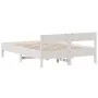 Bed frame with white pine wood headboard 140x190 cm by vidaXL, Beds and slatted bases - Ref: Foro24-842767, Price: 133,78 €, ...