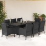 Set de comedor de jardín 9 pzas y cojines ratán sintético negro by vidaXL, Garden sets - Ref: Foro24-3211881, Price: 1,00 €, ...