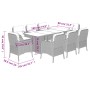 Set de comedor de jardín 9 pzas y cojines ratán sintético negro by vidaXL, Garden sets - Ref: Foro24-3211881, Price: 1,00 €, ...