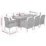 Garten-Essgruppe 9-teilig mit schwarzen Polstern aus synthetischem Rattan von vidaXL, Gartensets - Ref: Foro24-3211897, Preis...