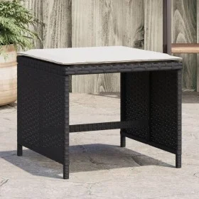 Gartenhocker mit Kissen, 4 Stück, PE-Rattan, Schwarz, 41x41x36cm. von vidaXL, Hocker für den Außenbereich - Ref: Foro24-36504...