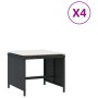 Taburetes de jardín con cojines 4 uds ratán PE negro 41x41x36cm by vidaXL, Outdoor ottomans - Ref: Foro24-365041, Price: 93,8...