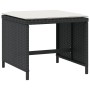 Gartenhocker mit Kissen, 4 Stück, PE-Rattan, Schwarz, 41x41x36cm. von vidaXL, Hocker für den Außenbereich - Ref: Foro24-36504...
