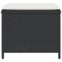 Gartenhocker mit Kissen, 4 Stück, PE-Rattan, Schwarz, 41x41x36cm. von vidaXL, Hocker für den Außenbereich - Ref: Foro24-36504...