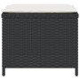 Gartenhocker mit Kissen, 4 Stück, PE-Rattan, Schwarz, 41x41x36cm. von vidaXL, Hocker für den Außenbereich - Ref: Foro24-36504...