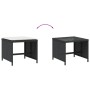 Gartenhocker mit Kissen, 4 Stück, PE-Rattan, Schwarz, 41x41x36cm. von vidaXL, Hocker für den Außenbereich - Ref: Foro24-36504...