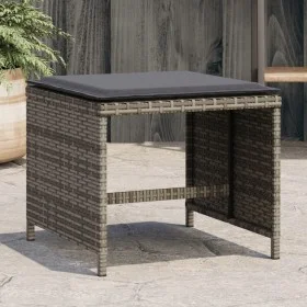 Gartenhocker mit Kissen 4 Stück PE-Rattan Grau 41x41x36 cm von vidaXL, Hocker für den Außenbereich - Ref: Foro24-365043, Prei...