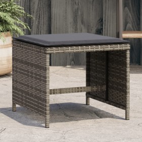 Gartenhocker mit Kissen 4 Stück PE-Rattan Grau 41x41x36 cm von vidaXL, Hocker für den Außenbereich - Ref: Foro24-365043, Prei...