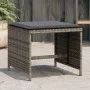 Taburetes de jardín con cojines 4 uds ratán PE gris 41x41x36 cm by vidaXL, Outdoor ottomans - Ref: Foro24-365043, Price: 93,1...
