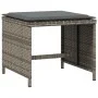 Taburetes de jardín con cojines 4 uds ratán PE gris 41x41x36 cm by vidaXL, Outdoor ottomans - Ref: Foro24-365043, Price: 93,1...