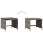 Taburetes de jardín con cojines 4 uds ratán PE gris 41x41x36 cm by vidaXL, Outdoor ottomans - Ref: Foro24-365043, Price: 93,1...