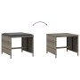 Taburetes de jardín con cojines 4 uds ratán PE gris 41x41x36 cm by vidaXL, Outdoor ottomans - Ref: Foro24-365043, Price: 94,6...