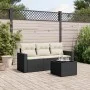 Juego de sofás jardín 4 pzas con cojines ratán sintético negro by vidaXL, Modular outdoor sofas - Ref: Foro24-3251003, Price:...