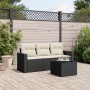 Juego de sofás jardín 4 pzas con cojines ratán sintético negro by vidaXL, Modular outdoor sofas - Ref: Foro24-3251003, Price:...