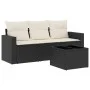Juego de sofás jardín 4 pzas con cojines ratán sintético negro by vidaXL, Modular outdoor sofas - Ref: Foro24-3251003, Price:...