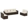 Set sofás de jardín 8 piezas y cojines ratán sintético marrón by vidaXL, Modular outdoor sofas - Ref: Foro24-3251190, Price: ...