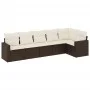 Set sofás de jardín 6 piezas y cojines ratán sintético marrón by vidaXL, Modular outdoor sofas - Ref: Foro24-3251330, Price: ...