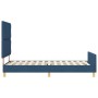 Estructura de cama con cabecera Azul 90 x 200 cm tela