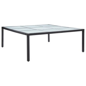 Mesa de comedor de jardín ratán sintético negro 200x200x74 cm de vidaXL, Mesas de jardín - Ref: Foro24-46132, Precio: 270,59 ...