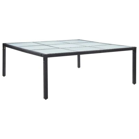 Synthetic black rattan garden dining table 200x200x74 cm by vidaXL, Garden tables - Ref: Foro24-46132, Price: 267,71 €, Disco...