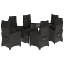 Set de comedor de jardín 7 pzas y cojines ratán sintético negro by vidaXL, Garden sets - Ref: Foro24-3212683, Price: 923,58 €...