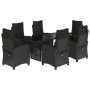 Set de comedor de jardín 7 pzas y cojines ratán sintético negro by vidaXL, Garden sets - Ref: Foro24-3212683, Price: 928,02 €...