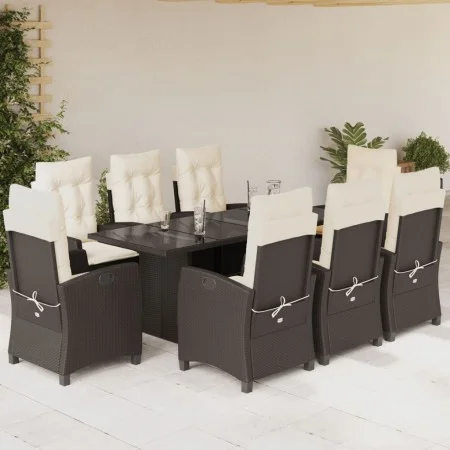 Essgruppe für den Garten, 9-teilig, mit braunen Kissen aus synthetischem Rattan. von vidaXL, Gartensets - Ref: Foro24-3212688...