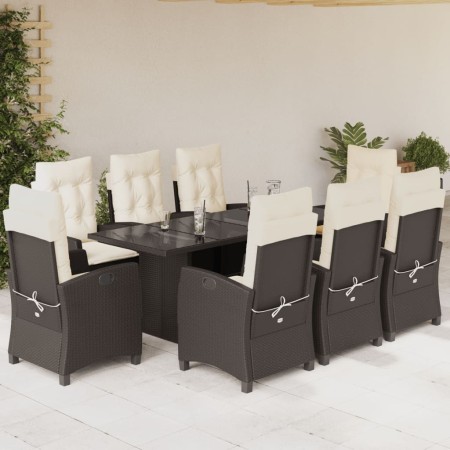 Set comedor para jardín 9 pzas y cojines ratán sintético marrón by vidaXL, Garden sets - Ref: Foro24-3212688, Price: 1,00 €, ...