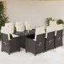 Essgruppe für den Garten, 9-teilig, mit braunen Kissen aus synthetischem Rattan. von vidaXL, Gartensets - Ref: Foro24-3212688...
