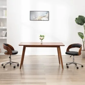 Drehbarer Esszimmerstuhl aus Bugholz, schwarzem Kunstleder von vidaXL, Essstühle - Ref: Foro24-287421, Preis: 145,04 €, Rabat...