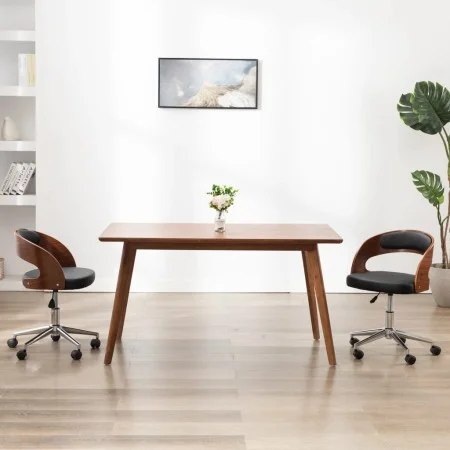 Drehbarer Esszimmerstuhl aus Bugholz, schwarzem Kunstleder von vidaXL, Essstühle - Ref: Foro24-287421, Preis: 145,04 €, Rabat...