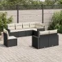 Set de sofás de jardín 8 piezas y cojines ratán sintético negro by vidaXL, Modular outdoor sofas - Ref: Foro24-3251573, Price...