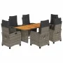 Set comedor jardín 9 pzas y cojines ratán sintético gris by vidaXL, Garden sets - Ref: Foro24-3212939, Price: 1,00 €, Discoun...