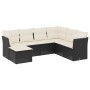 Set de comedor de jardín 7 pzas y cojines ratán sintético negro by vidaXL, Garden sets - Ref: Foro24-3249825, Price: 417,53 €...