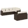Juego de sofás de jardín 7 piezas con cojines ratán PE marrón by vidaXL, Modular outdoor sofas - Ref: Foro24-3251550, Price: ...
