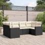 6-teiliges Gartensofa-Set und Kissen aus schwarzem Kunststoff-Rattan. von vidaXL, Modulare Sofas für den Außenbereich - Ref: ...