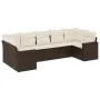 Juego de sofás de jardín 7 piezas con cojines ratán PE marrón by vidaXL, Modular outdoor sofas - Ref: Foro24-3251730, Price: ...